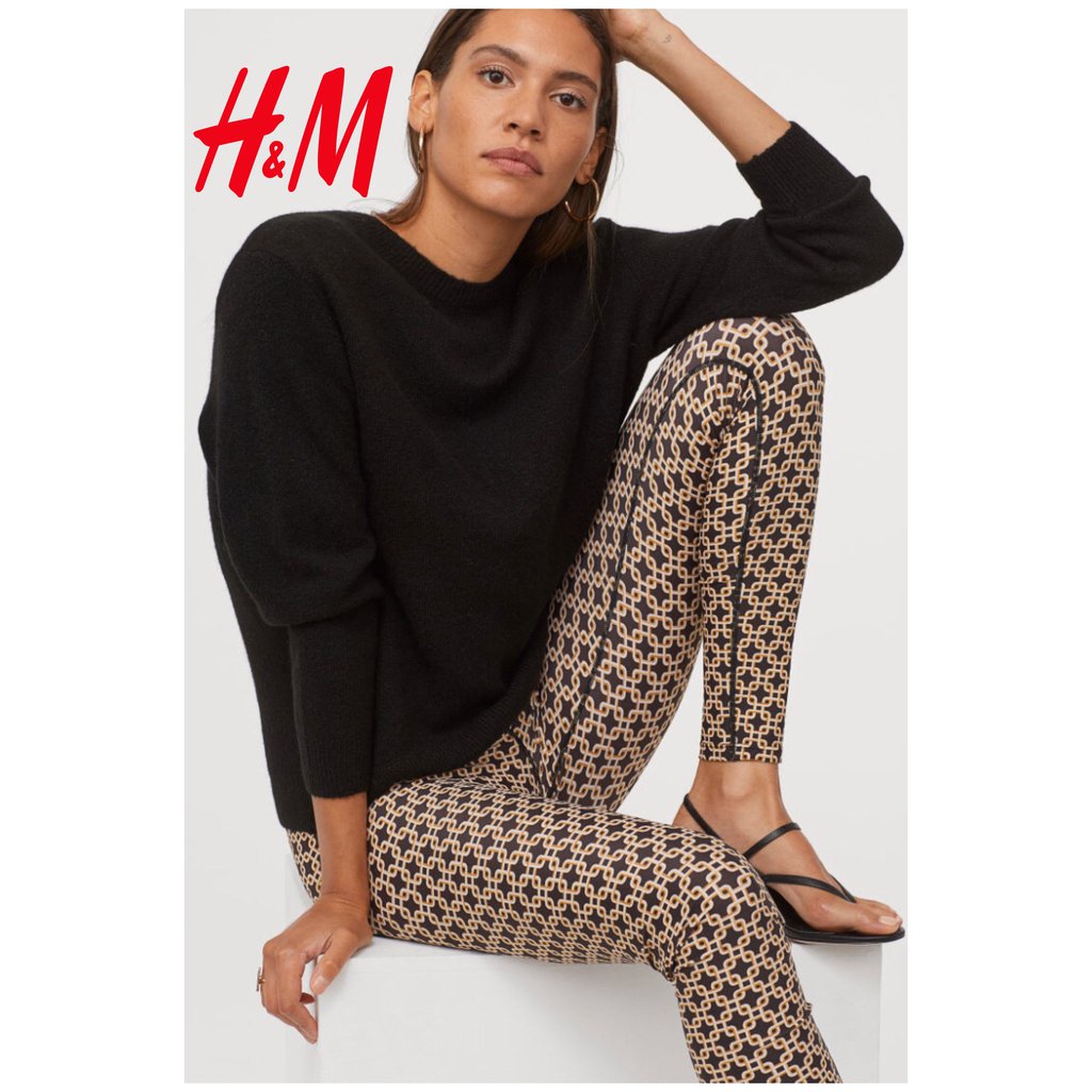 H&M H&M RICHARD ALLAN x H&M KOLEKSİYONU DESENLİ TAYT/PANTOLON