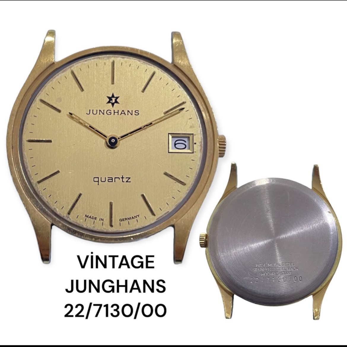 junghans JUNGHANS 22 7130 00 GERMANY QUARTZ KOL SAAT MAK NASI